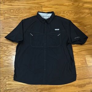 3 XL Columbia Men's Black PFG Short Sleeve Shirt